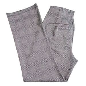 Free People Womens 6 Gray Plaid High Rise Pull On‎ Cropped Bootcut Pants